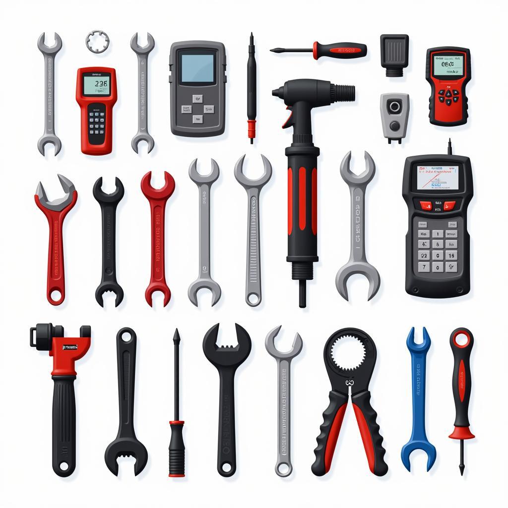 Collection of car shop tools clipart