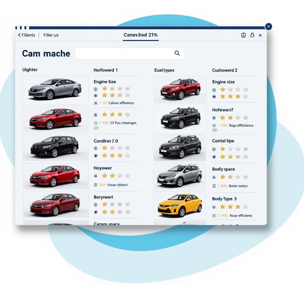 Car Spec Comparison Tool Interface