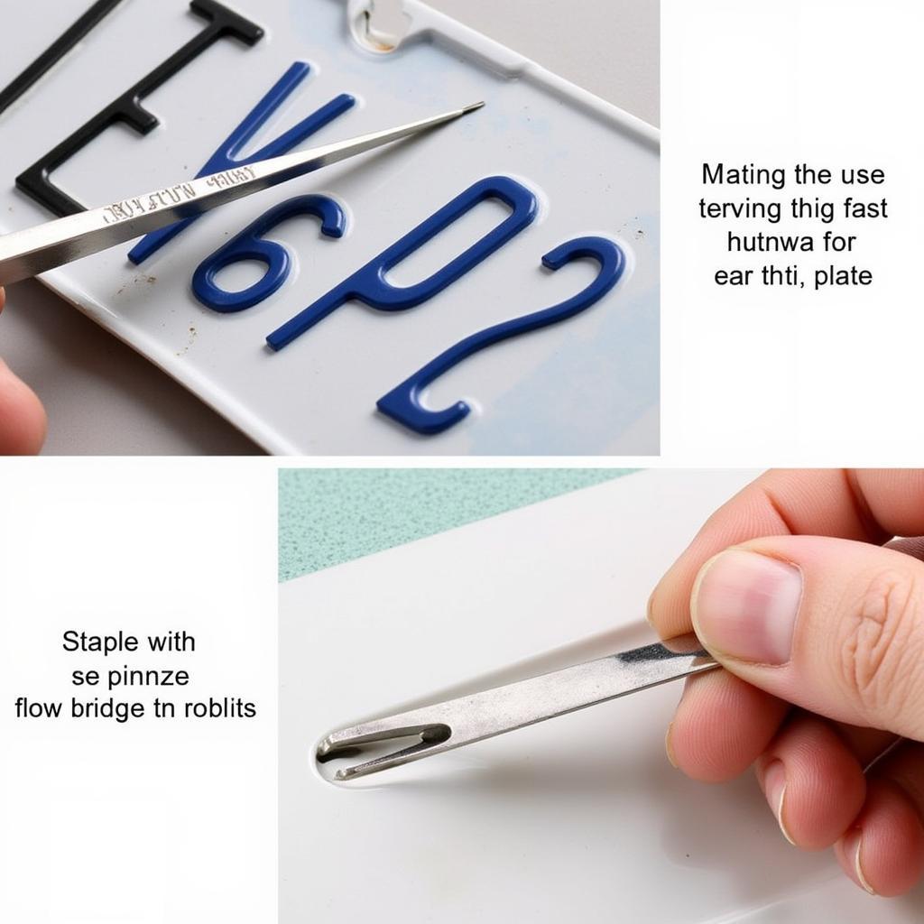 Using a Car Tab Removal Tool to Detach a License Plate Tab