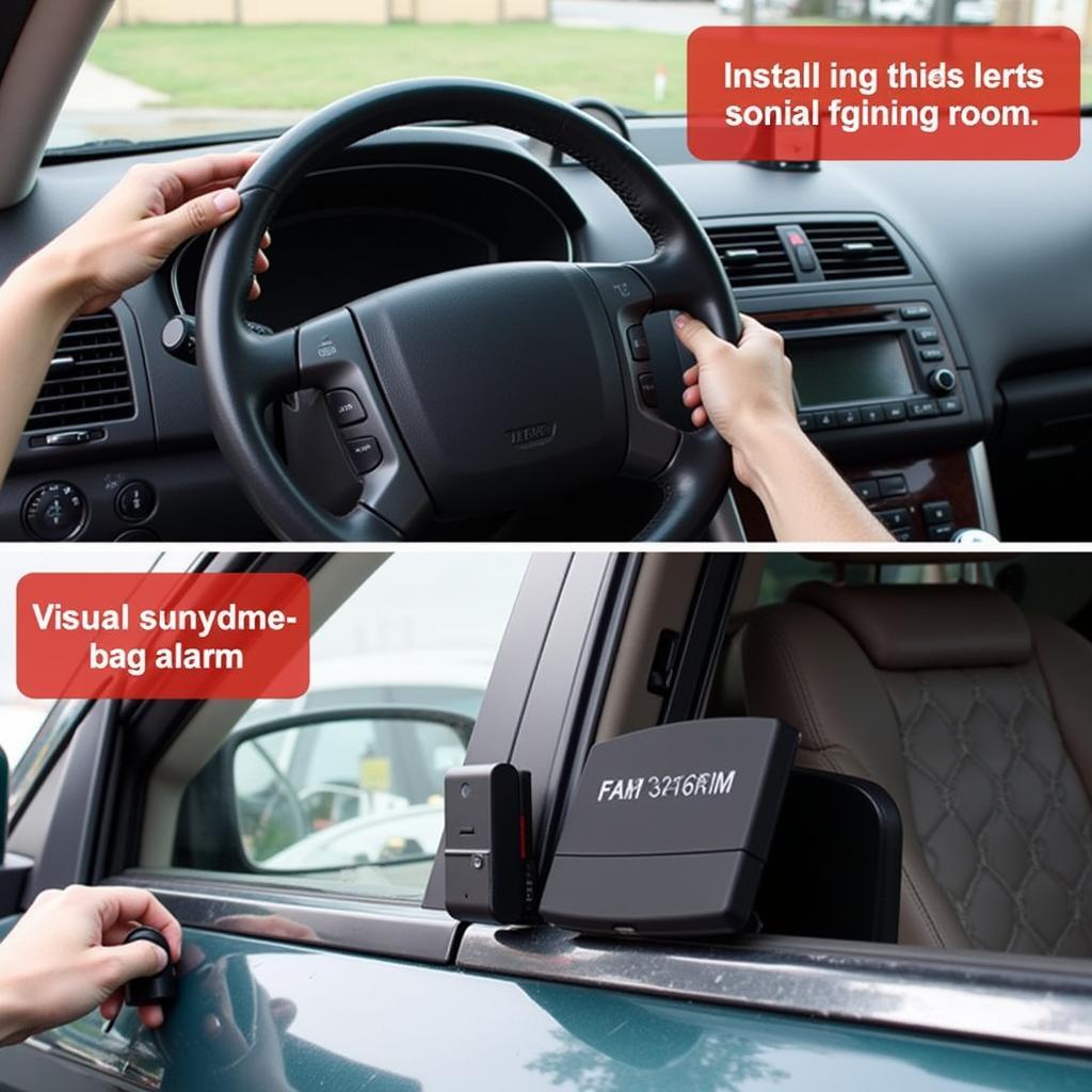 Car Theft Prevention: Steering Wheel Lock and Alarm