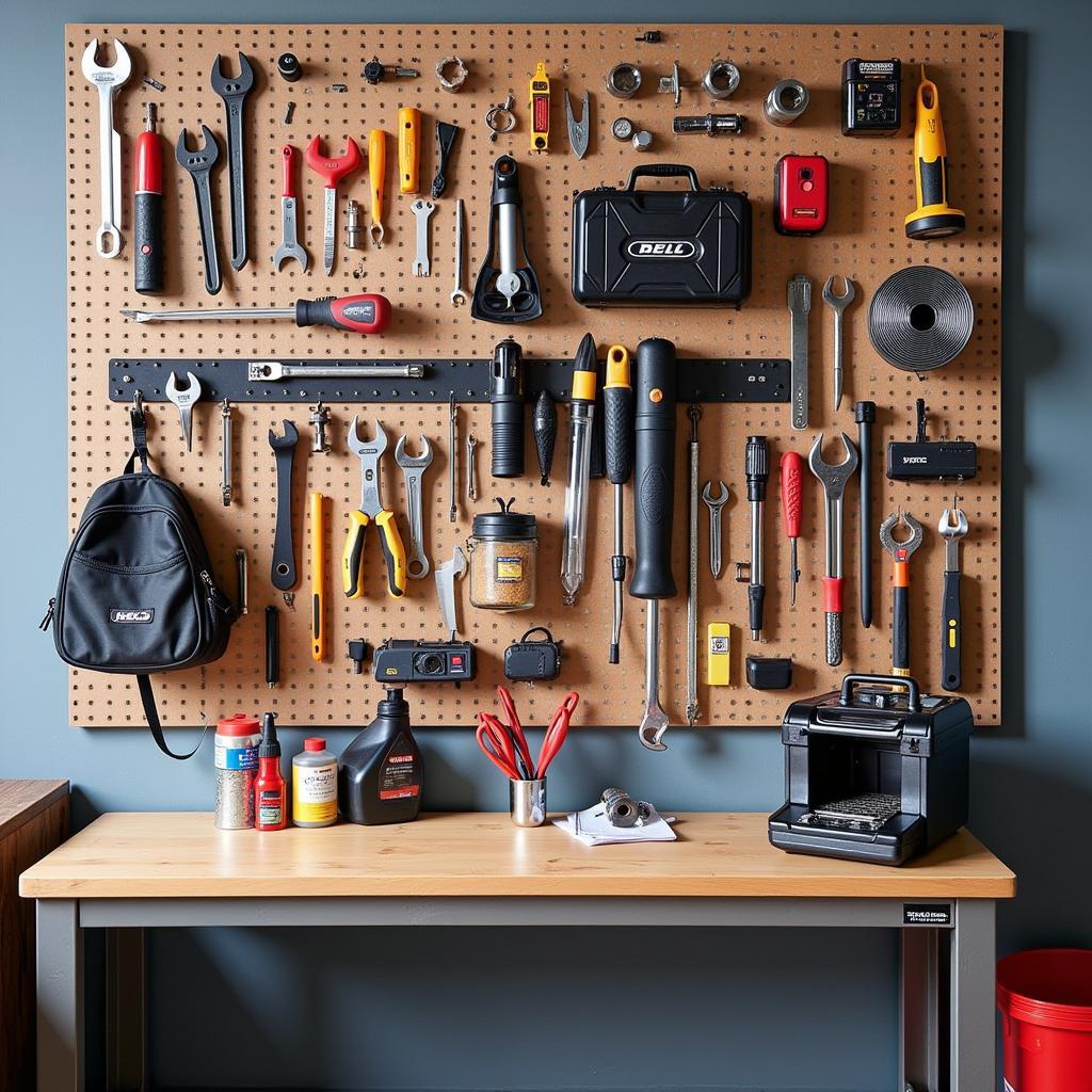 Organized Car Tool Kit Wall Display