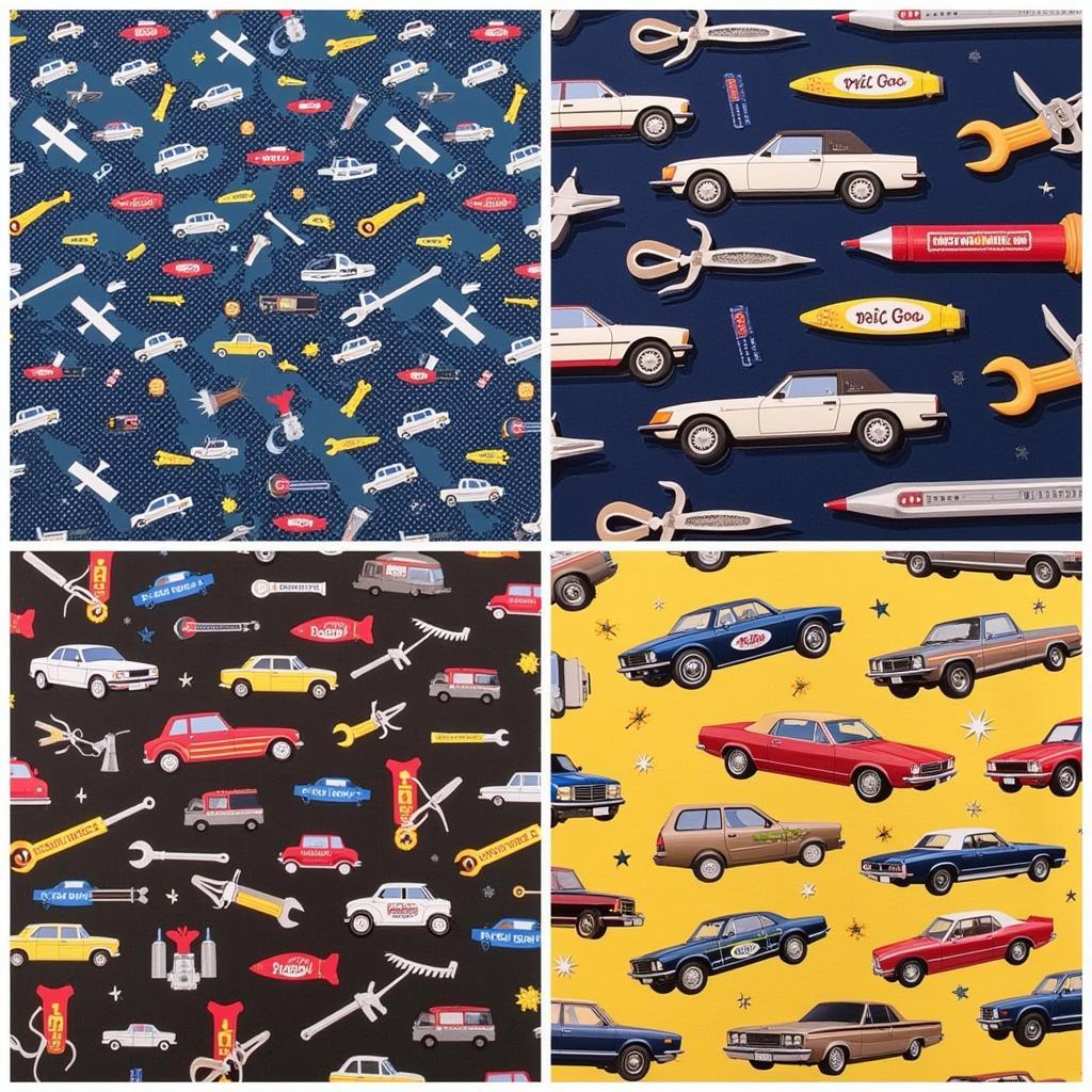 Variety of Car Tool Quilt Fabric Designs