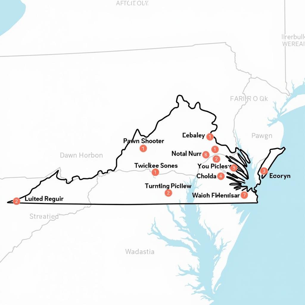 Map of Car Tool Stores in Virginia