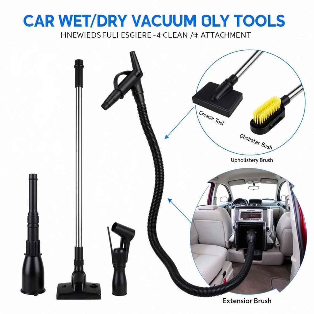 Car Valeting Vacuum Cleaner with Attachments