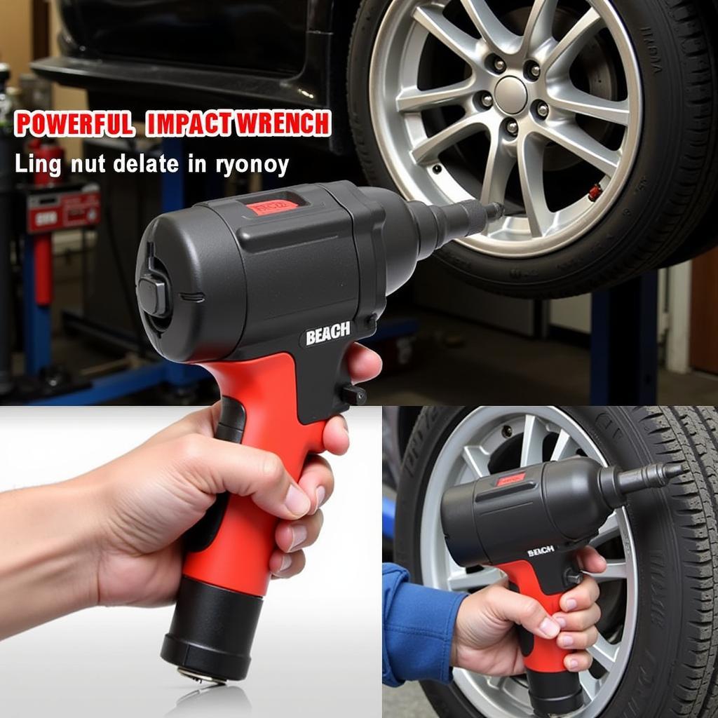 Impact wrench for removing car wheel lug nuts