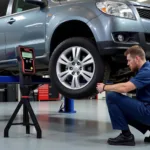 Car Wheelbase Measurement Tool in Action