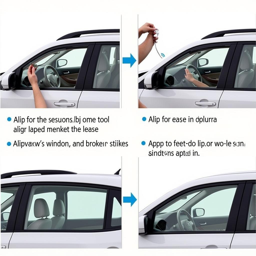 Breaking a car window with an emergency tool