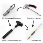 Different types of car window breaker tools