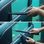 Car window breaking tool used underwater