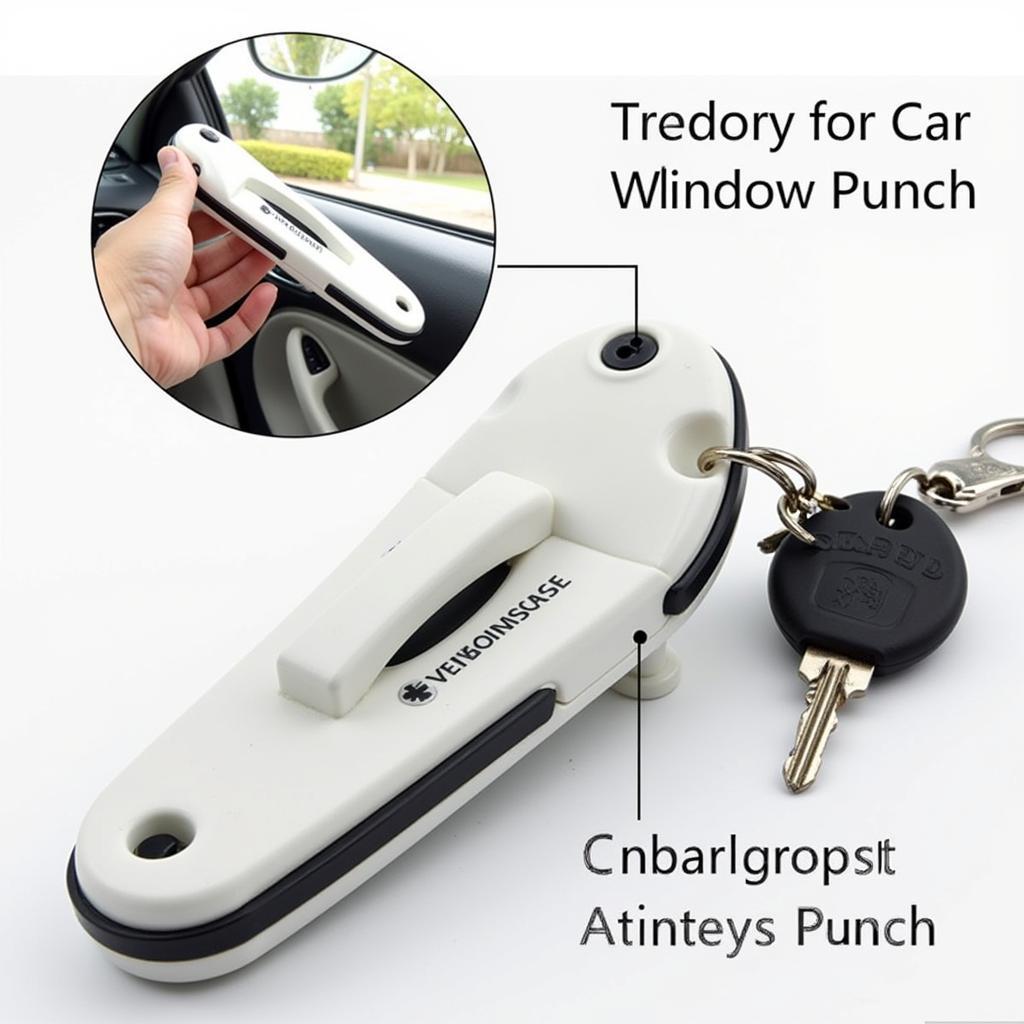 Car Window Punch on Keychain