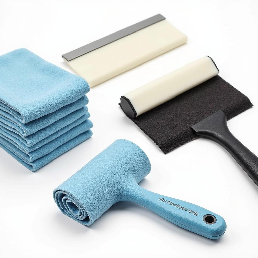 Essential Car Wrap Application Tools: Felt Squeegee, Hard Card, Microfiber Cloth