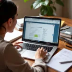 Australian using career assessment tools on a laptop.