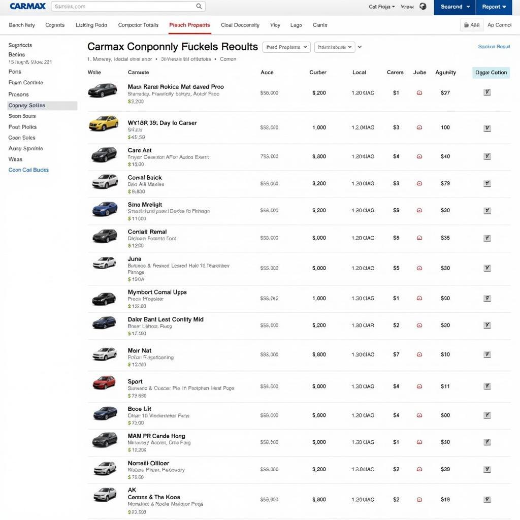 Carmax Search Results Page