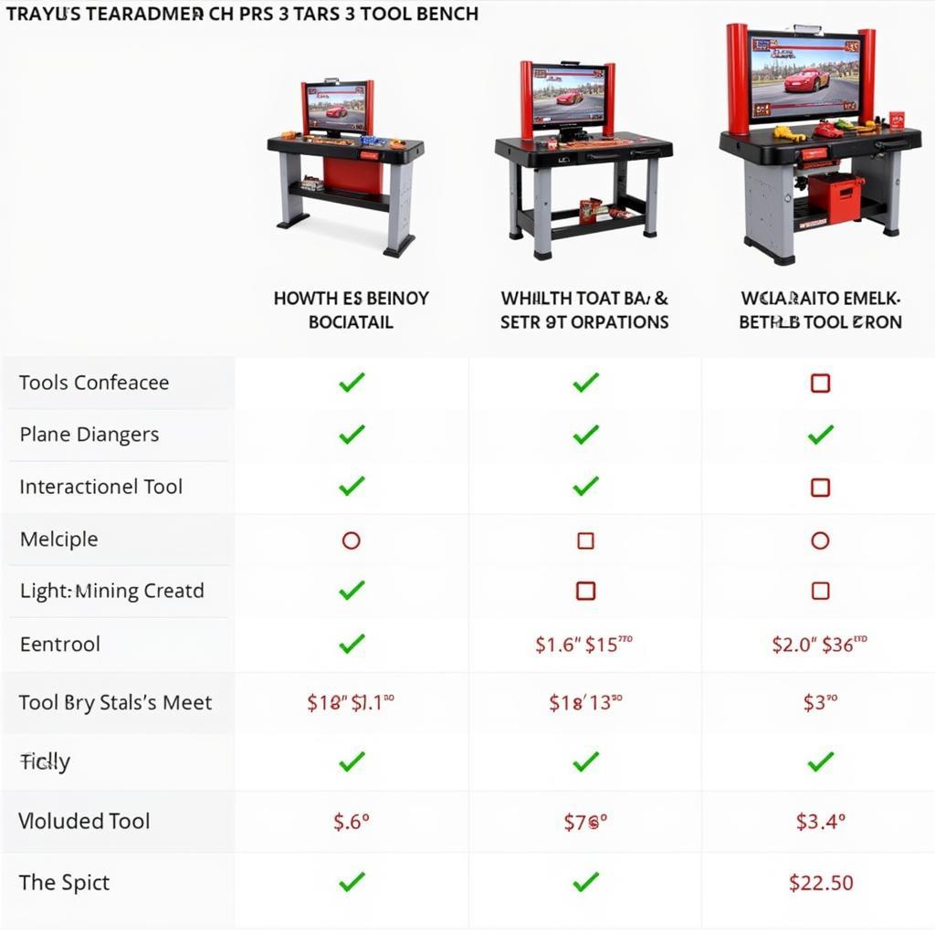 Cars 3 Tool Bench Comparison