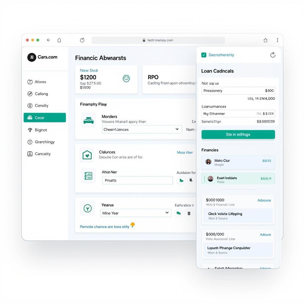 Cars.com Financing Tools Dashboard