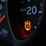 Check engine light illuminated on a car dashboard