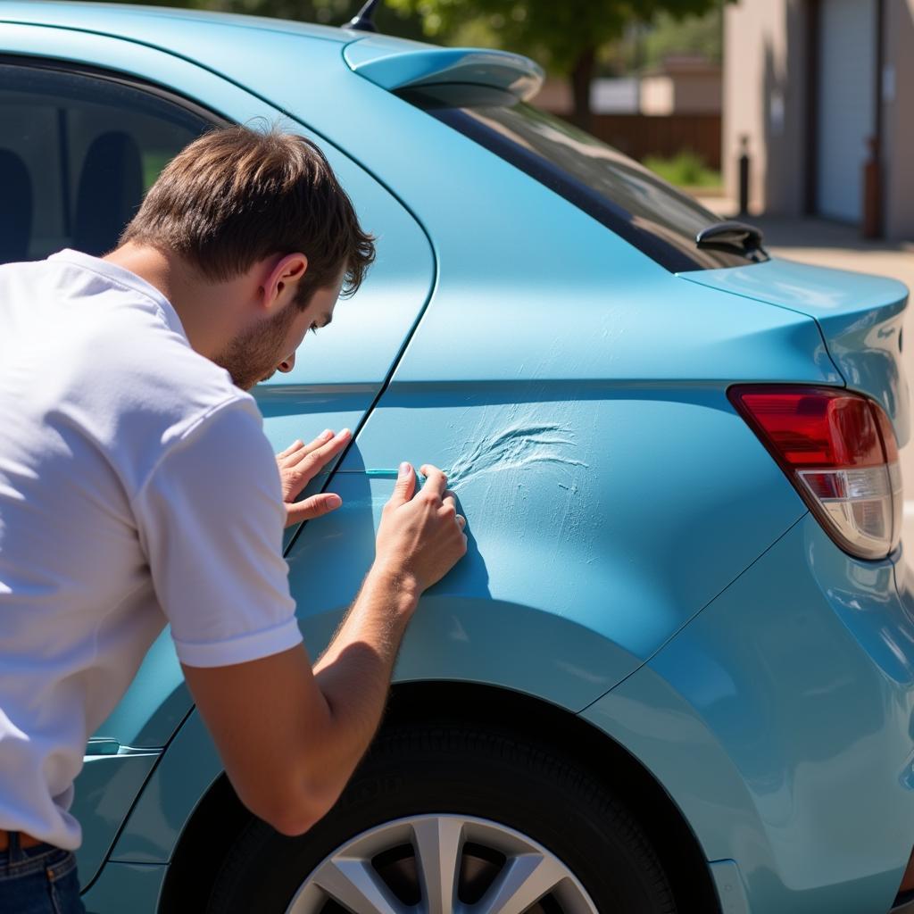 Visual Inspection of Car Paint for Repaint Signs