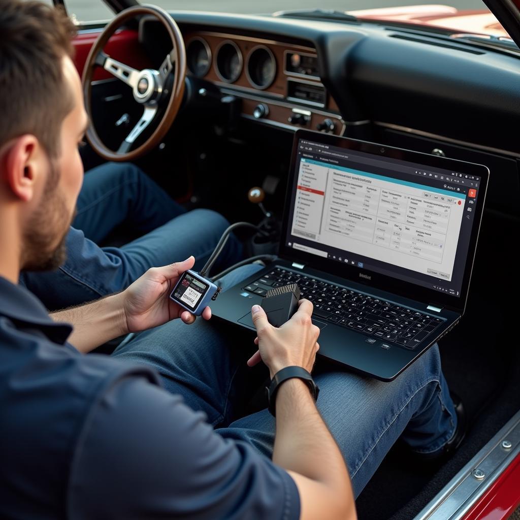 Connecting a diagnostic tool to a classic car