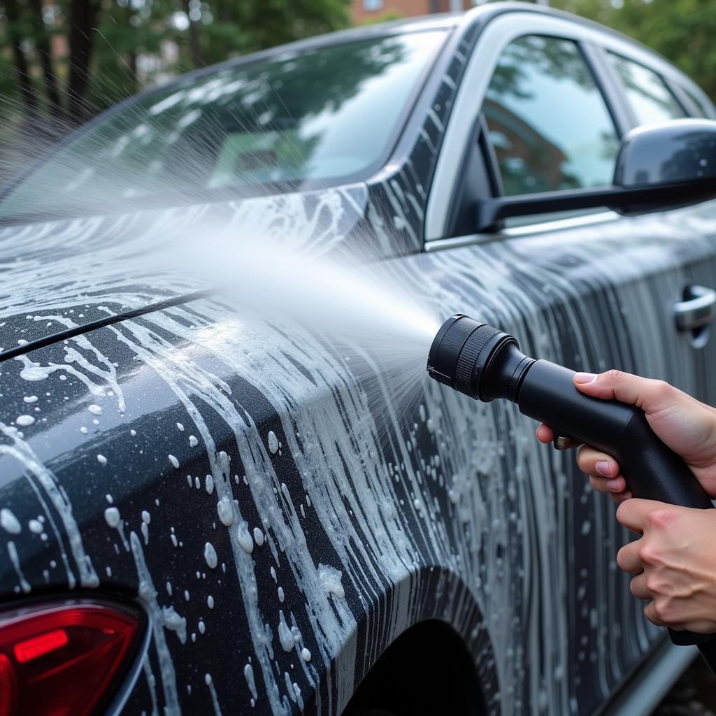 Car High Pressure Cleaning Tool in Action