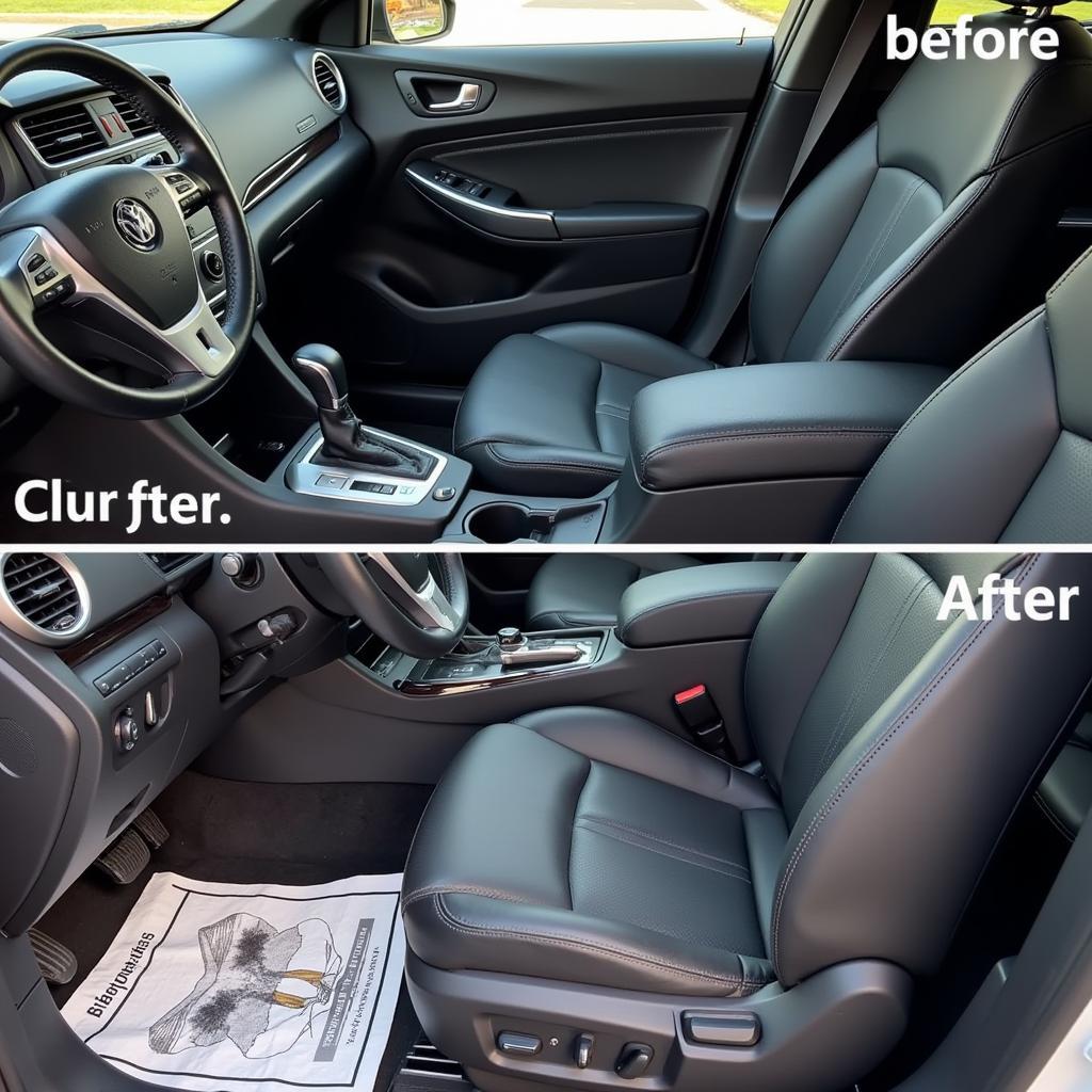 Clean car interior after removing dog hair