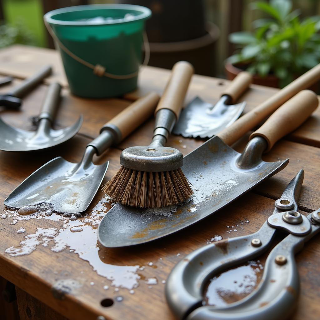 Cleaning Garden Tools after Use