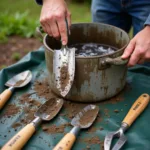 Cleaning garden tools after each use