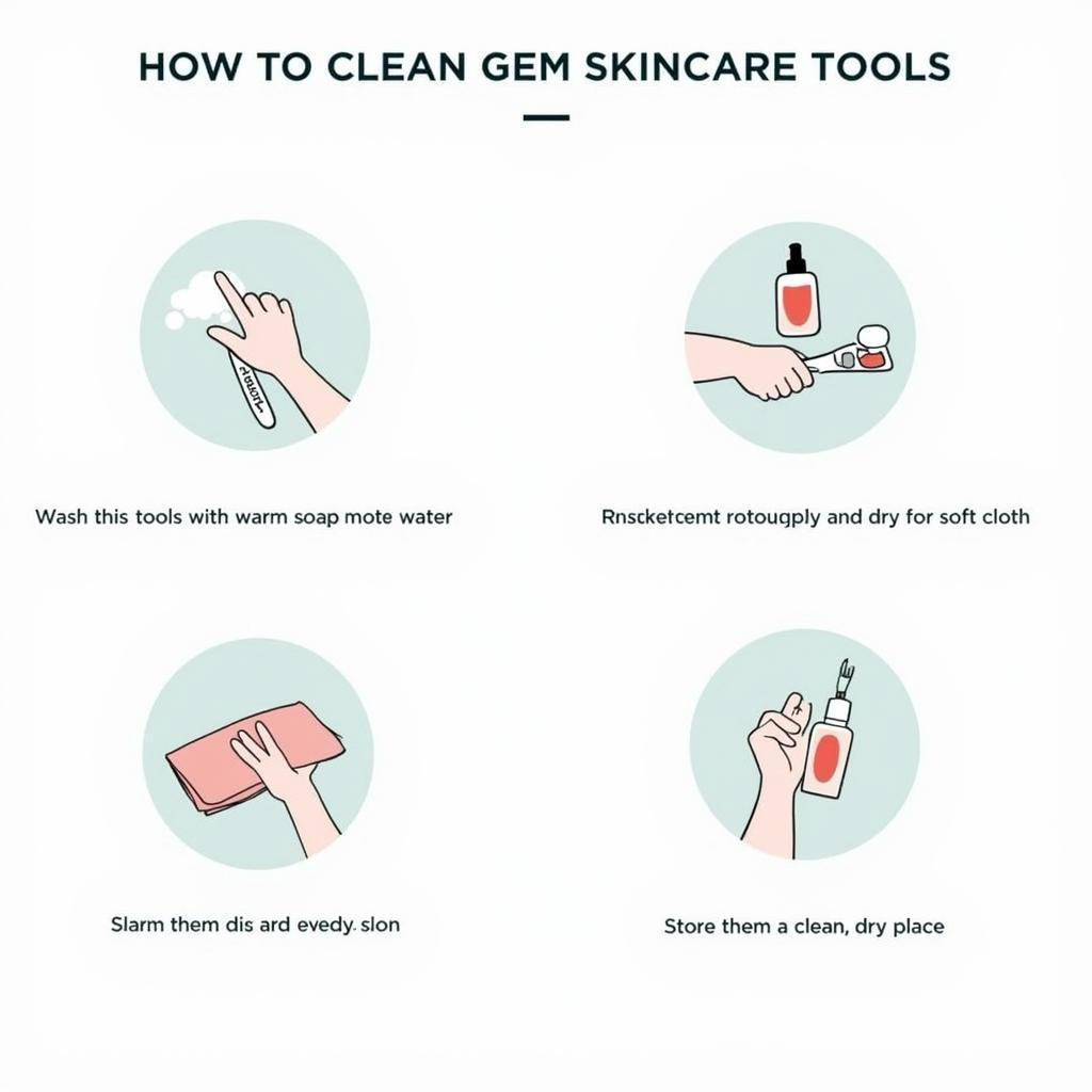 Cleaning Gem Skin Care Tools: Washing with Soap and Water, Drying with a Soft Cloth