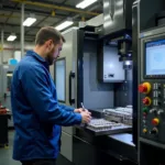 CNC Machinist Operating Carbide Tool Production Machine in Los Angeles