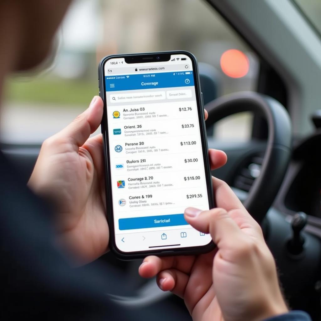 Comparing Car Insurance Quotes on Mobile