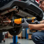 Cordless Tools Cutting Car Exhaust