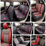 Various custom designs for tooled leather car seat covers