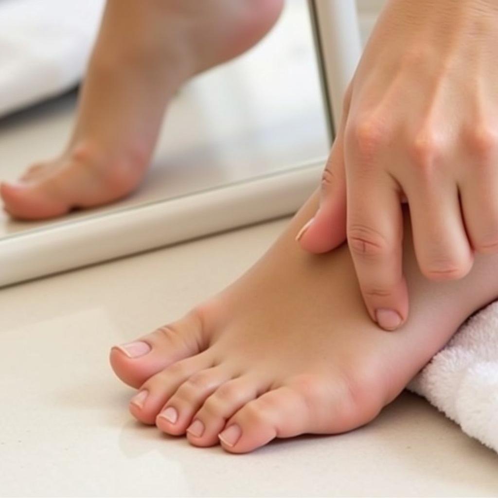 Daily Foot Inspection with Mirror