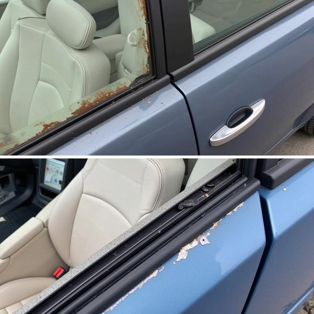 Damaged Car Door from DIY Unlocking Attempt