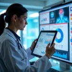 Decision Support Tools in Patient Care: A doctor using a tablet to access patient data and diagnostic tools