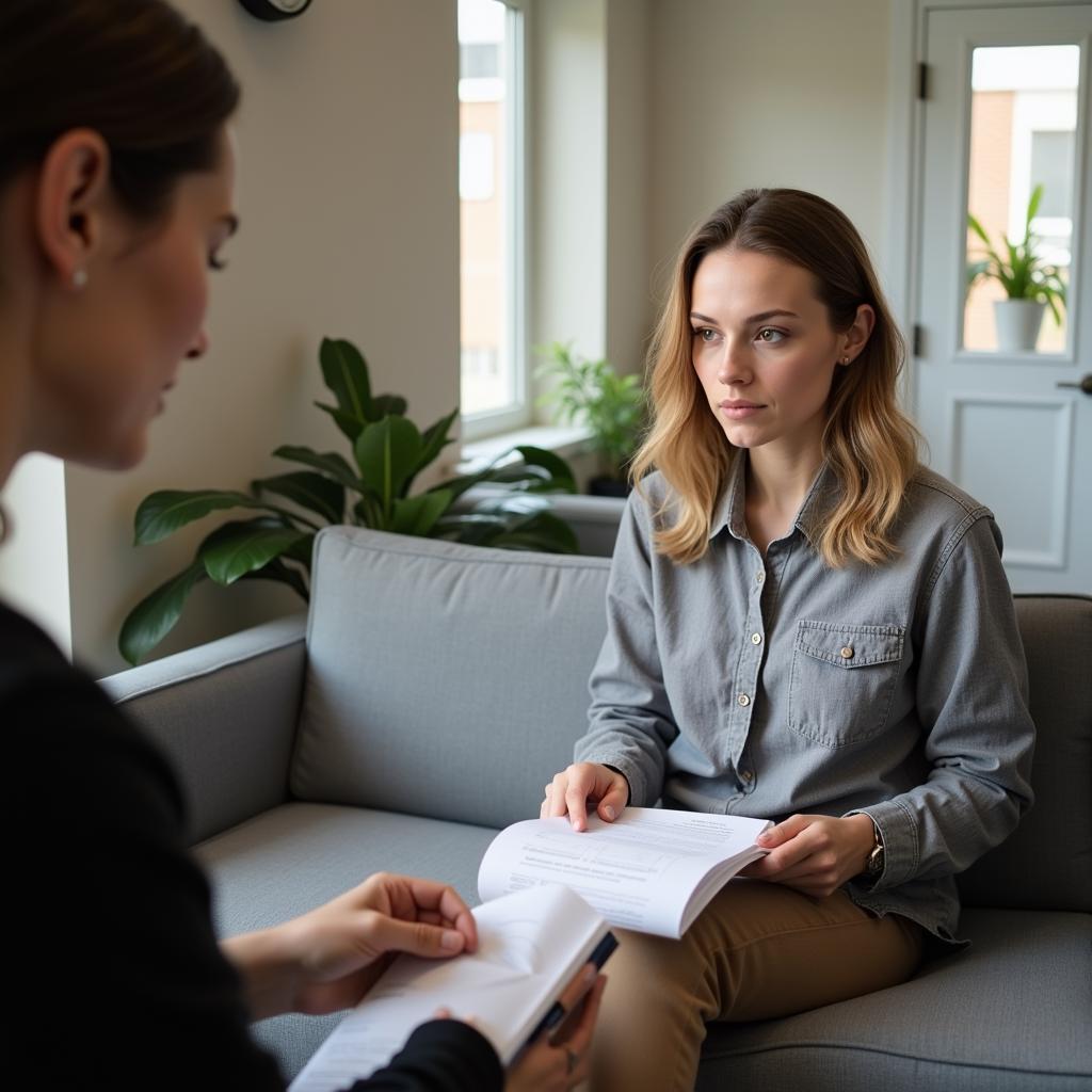 Patient Completing Depression Screening Questionnaire