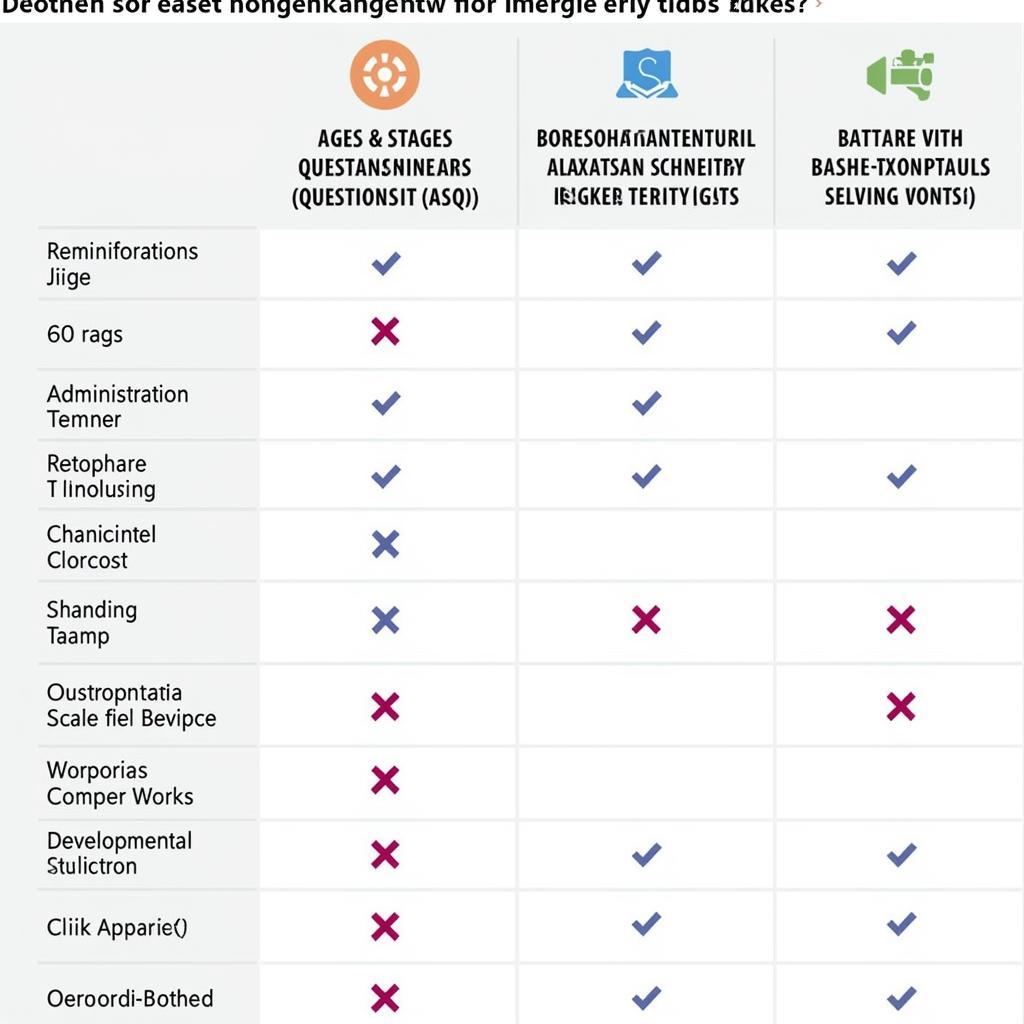 Comparison of Developmental Screening Tools