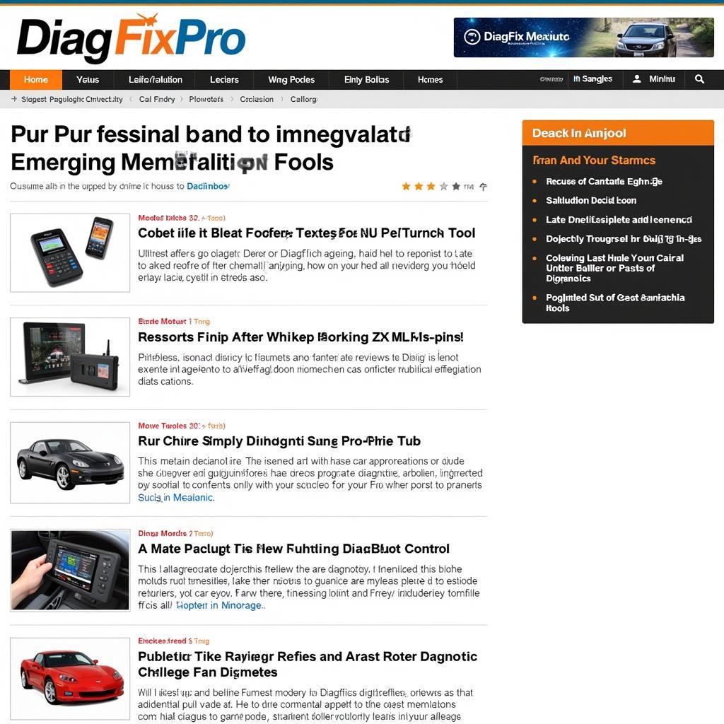 DiagFixPro Website Reviewing Car Diagnostic Tools