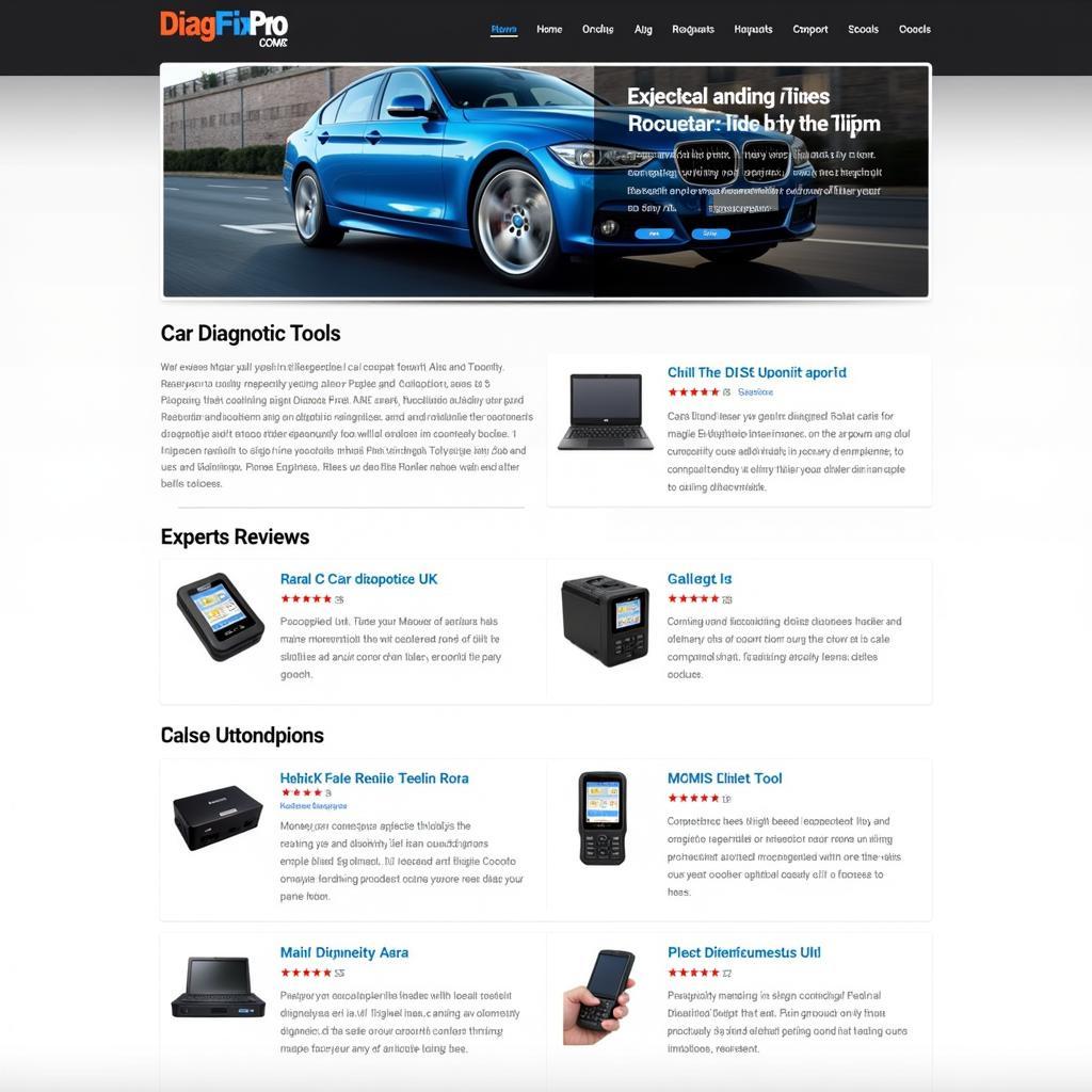 DiagFixPro Website Screenshot