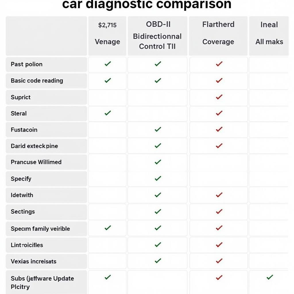 Car Diagnostic Tool Price Comparison Table