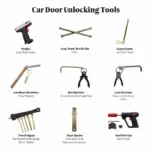 Variety of Car Door Unlocking Tools