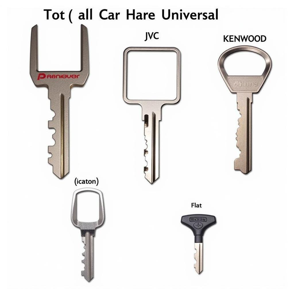 Different types of car stereo removal keys showing variety for different brands