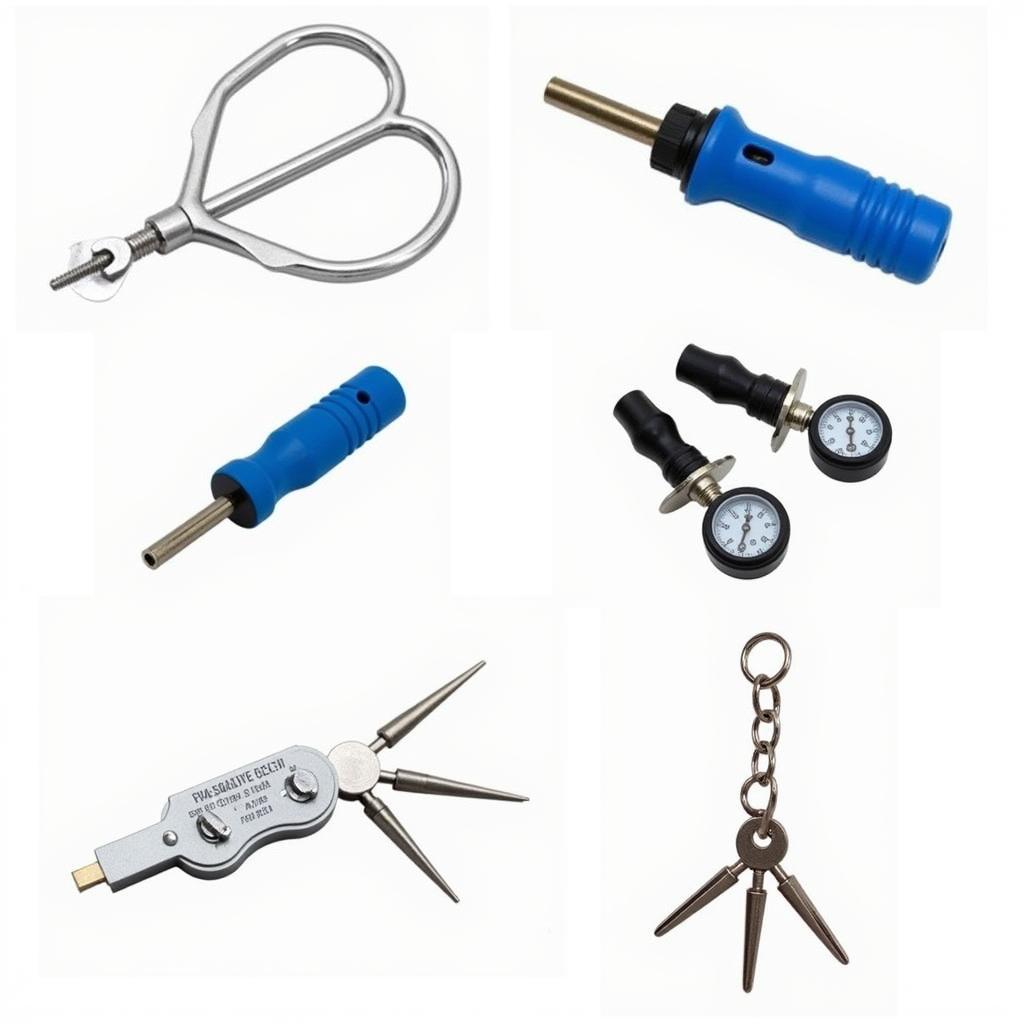 Various car tire valve stem tools