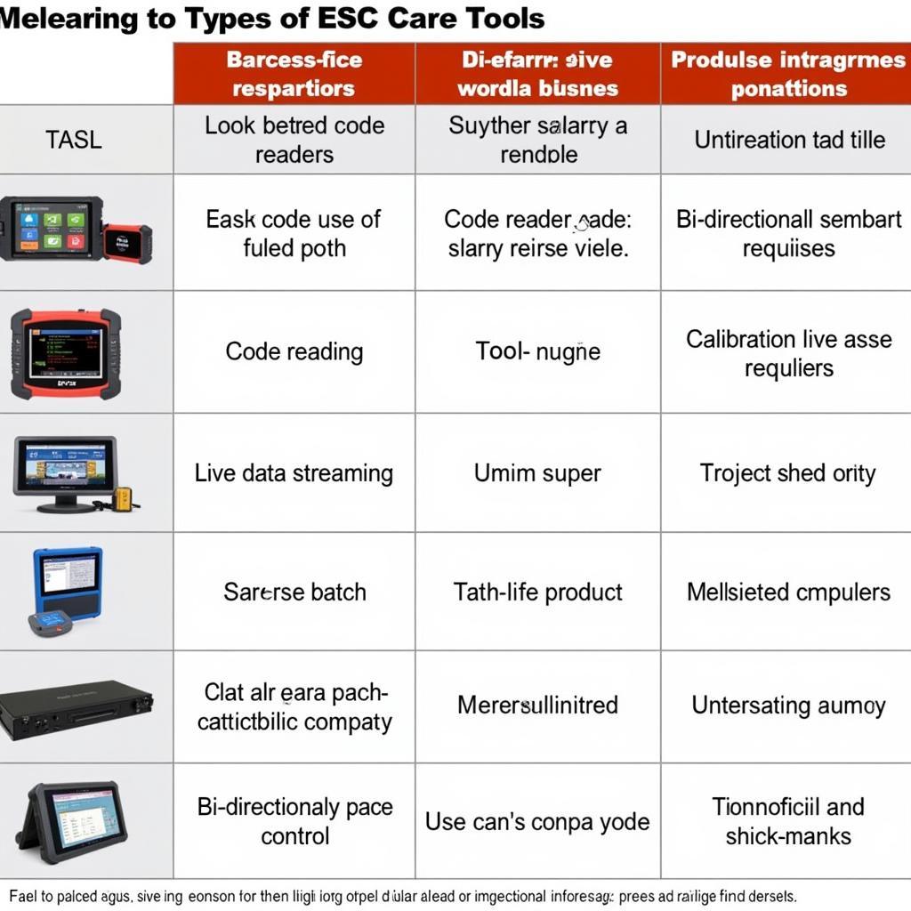 Types of ESC Care Tools