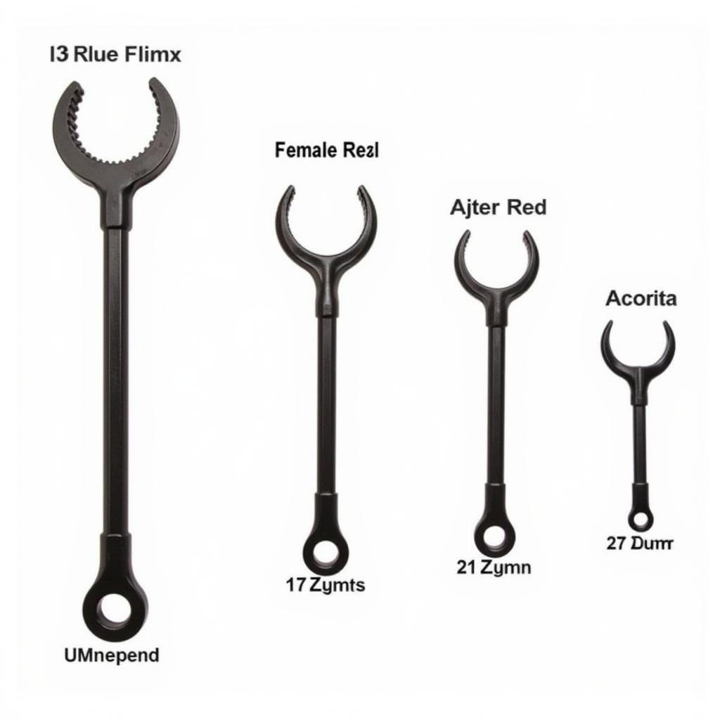 Variety of female spline tools