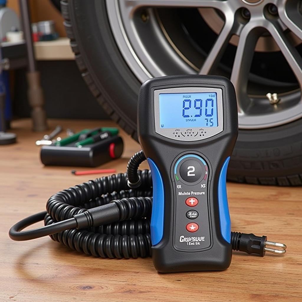 Digital tire inflator with pressure gauge