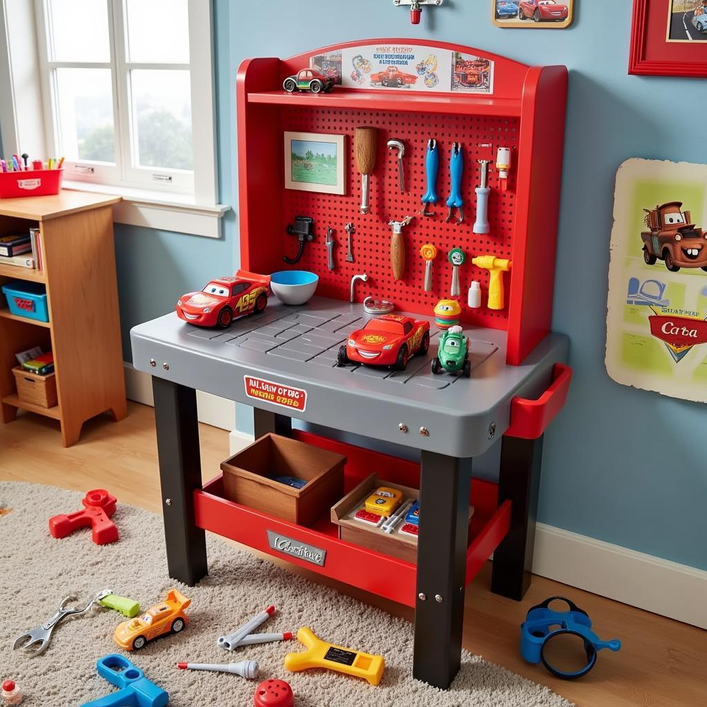 Disney Pixar Cars Workbench with Tools Overview