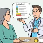 Doctor explaining anxiety screening results to a patient