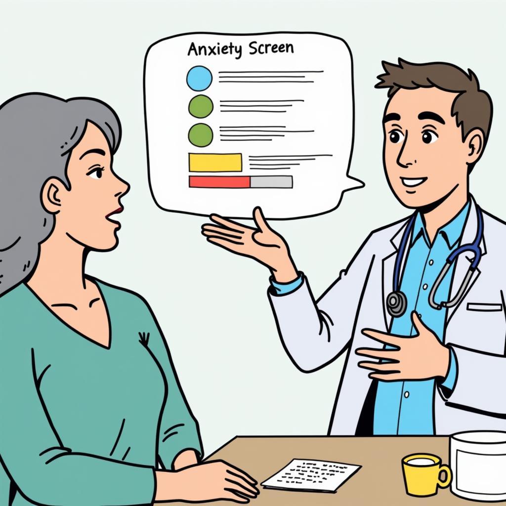 Doctor explaining anxiety screening results to a patient