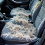 Dog hair covering a car seat