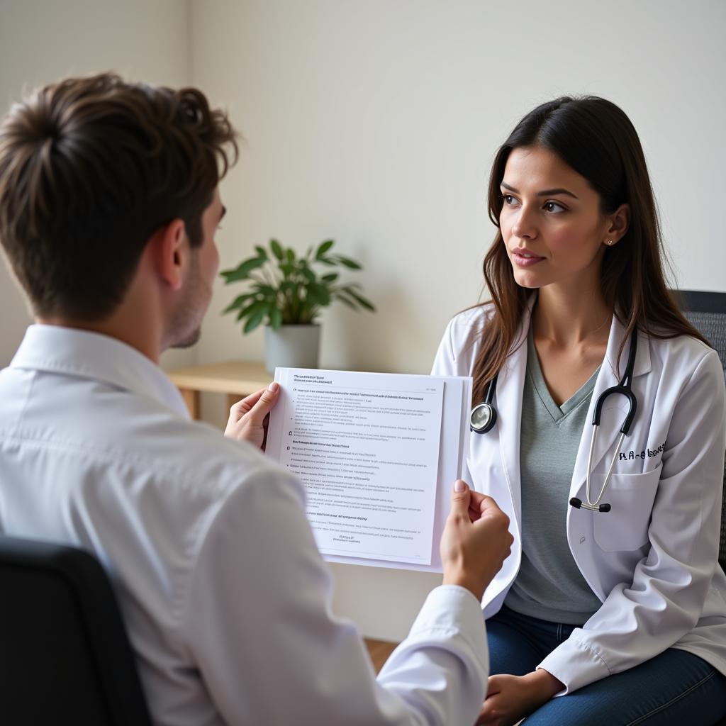 Domestic violence screening happening in a primary care doctor's office